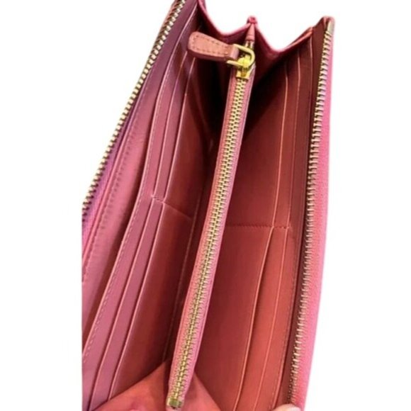 Miu Miu by Prada Pink Croc Embossed Italian Leather Luxury Long Wallet EUC - Picture 11 of 12